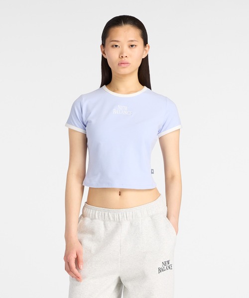 NEW BALANCE(ニューバランス)の「TracksideリンガーTシャツ(Tシャツ/カットソー・レディース・ライトパープル/ホワイト・SMALL/MEDIUM/LARGE/X-LARGE)」の12枚目の写真