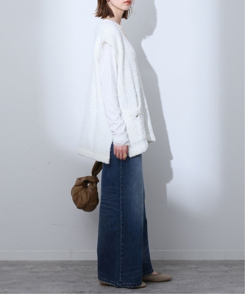 SLOBE IENA（スローブイエナ）の「《追加6》レイヤードスリーブロンTEE（Tシャツ/カットソー・レディース・ブラック系その他/アイボリー/ホワイト・FREE）」の5枚目の写真