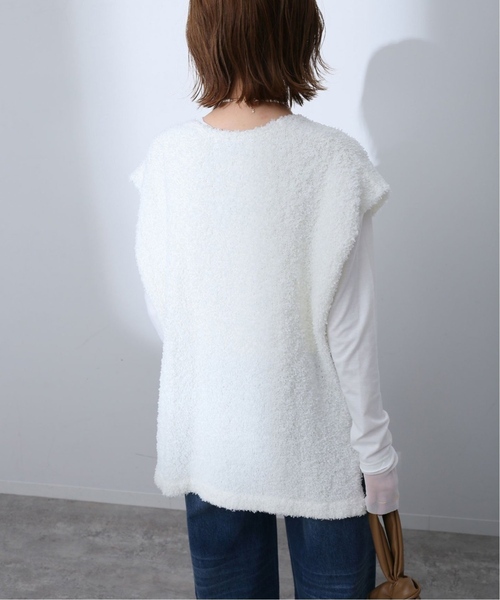 SLOBE IENA（スローブイエナ）の「《追加6》レイヤードスリーブロンTEE（Tシャツ/カットソー・レディース・ブラック系その他/アイボリー/ホワイト・FREE）」の7枚目の写真