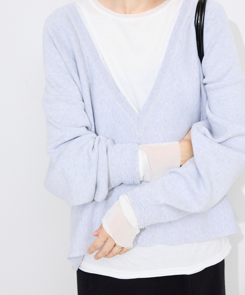 SLOBE IENA（スローブイエナ）の「《追加6》レイヤードスリーブロンTEE（Tシャツ/カットソー・レディース・ブラック系その他/アイボリー/ホワイト・FREE）」の10枚目の写真