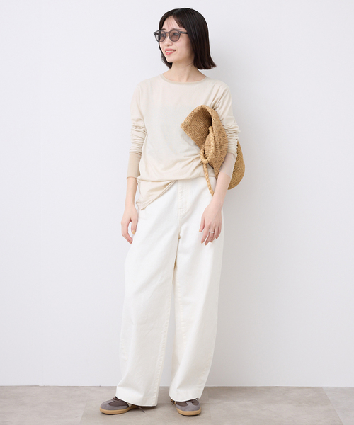 SLOBE IENA（スローブイエナ）の「《追加6》レイヤードスリーブロンTEE（Tシャツ/カットソー・レディース・ブラック系その他/アイボリー/ホワイト・FREE）」の11枚目の写真