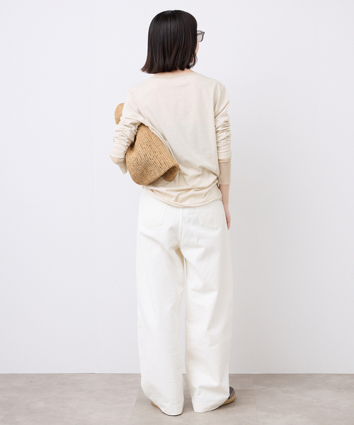 SLOBE IENA（スローブイエナ）の「《追加6》レイヤードスリーブロンTEE（Tシャツ/カットソー・レディース・ブラック系その他/アイボリー/ホワイト・FREE）」の12枚目の写真