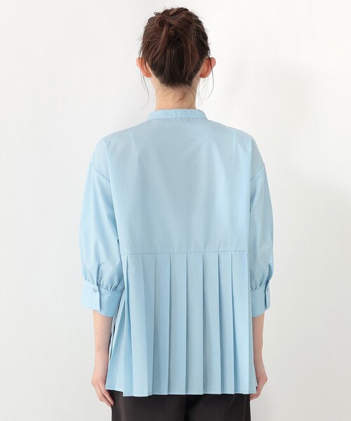 Afternoon Tea(アフタヌーンティー)の「ブロードプリーツブラウス(シャツ/ブラウス・レディース・ライトブルー/ネイビー・MEDIUM)」の3枚目の写真