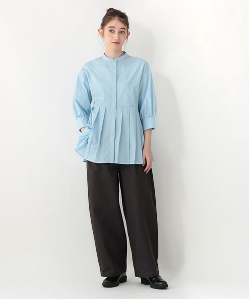 Afternoon Tea(アフタヌーンティー)の「ブロードプリーツブラウス(シャツ/ブラウス・レディース・ライトブルー/ネイビー・MEDIUM)」の5枚目の写真