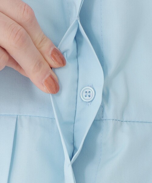 Afternoon Tea(アフタヌーンティー)の「ブロードプリーツブラウス(シャツ/ブラウス・レディース・ライトブルー/ネイビー・MEDIUM)」の7枚目の写真