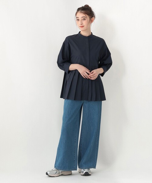 Afternoon Tea(アフタヌーンティー)の「ブロードプリーツブラウス(シャツ/ブラウス・レディース・ライトブルー/ネイビー・MEDIUM)」の8枚目の写真