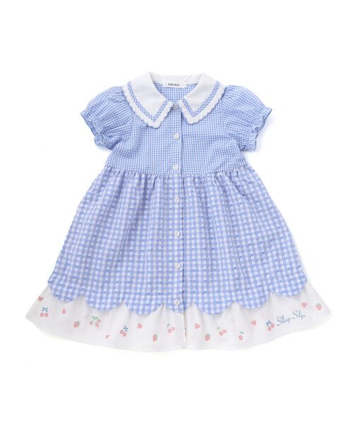 SLAP SLIP（スラップスリップ）の「【お揃い】ティアード襟付きチェック柄ワンピース(80~130cm)（ワンピース・キッズ・レッド系その他/ブルー系その他・110cm/100cm/90cm/80ｃｍ/120cm/130cm）」の9枚目の写真