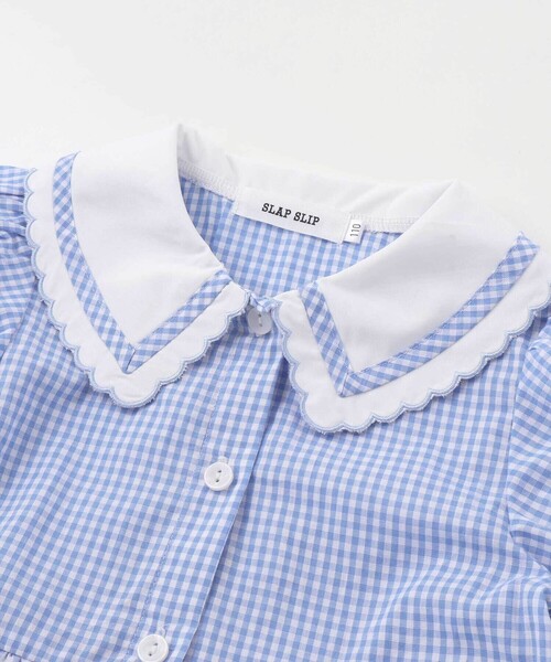 SLAP SLIP（スラップスリップ）の「【お揃い】ティアード襟付きチェック柄ワンピース(80~130cm)（ワンピース・キッズ・レッド系その他/ブルー系その他・110cm/100cm/90cm/80ｃｍ/120cm/130cm）」の11枚目の写真