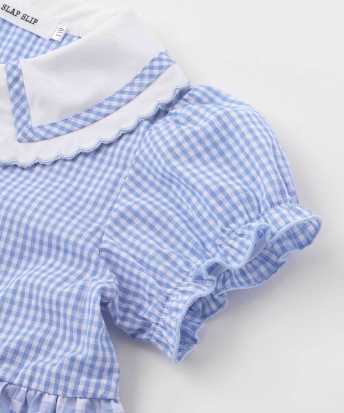SLAP SLIP（スラップスリップ）の「【お揃い】ティアード襟付きチェック柄ワンピース(80~130cm)（ワンピース・キッズ・レッド系その他/ブルー系その他・110cm/100cm/90cm/80ｃｍ/120cm/130cm）」の12枚目の写真