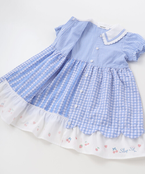 SLAP SLIP（スラップスリップ）の「【お揃い】ティアード襟付きチェック柄ワンピース(80~130cm)（ワンピース・キッズ・レッド系その他/ブルー系その他・110cm/100cm/90cm/80ｃｍ/120cm/130cm）」の15枚目の写真