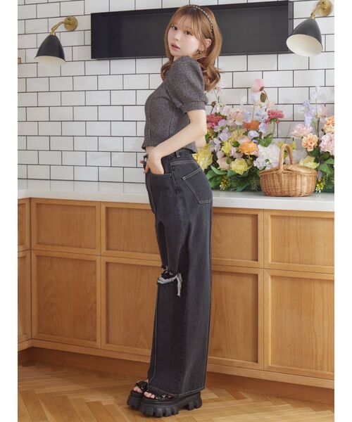 EATME（イートミー）の「ダメージレースデニムパンツ（デニムパンツ・レディース・ライトブルー/ブラック・MEDIUM/SMALL）」の15枚目の写真