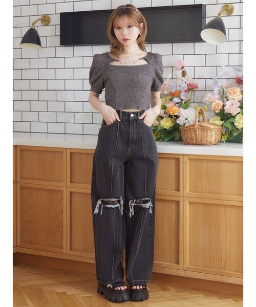 EATME（イートミー）の「ダメージレースデニムパンツ（デニムパンツ・レディース・ライトブルー/ブラック・MEDIUM/SMALL）」の17枚目の写真