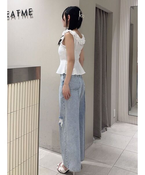EATME（イートミー）の「ダメージレースデニムパンツ（デニムパンツ・レディース・ライトブルー/ブラック・MEDIUM/SMALL）」の4枚目の写真