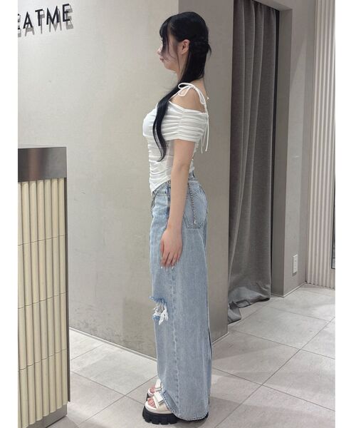 EATME（イートミー）の「ダメージレースデニムパンツ（デニムパンツ・レディース・ライトブルー/ブラック・MEDIUM/SMALL）」の11枚目の写真