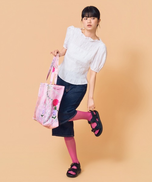 Casselini（キャセリーニ）の「Casselini(キャセリーニ)コラージュプリントトート（トートバッグ・レディース・ブラック/ブルー/ピンク・FREE）」の12枚目の写真