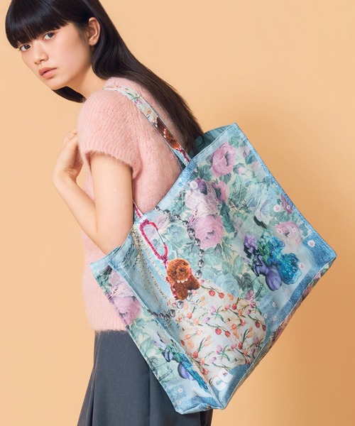 Casselini（キャセリーニ）の「Casselini(キャセリーニ)コラージュプリントトート（トートバッグ・レディース・ブラック/ブルー/ピンク・FREE）」の22枚目の写真