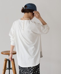 後ろヘンリー裾ラウンドチュニック