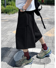 TOFFEE（トフィー）の「ダブルニスウェットバミューダパンツ（ブラック）（その他パンツ）」