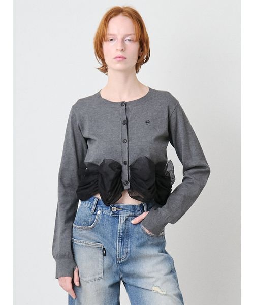 SORIN チュールデコレート カーディガン Tulle Decorated Cardigan/チュールデコレート カーディガン