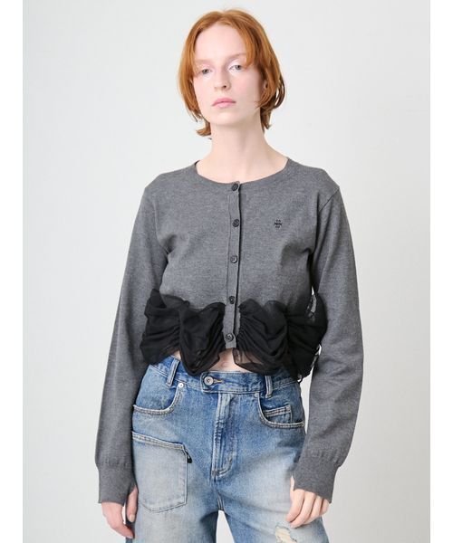 SORIN ソリン　カーディガン Tulle Decorated Cardigan/チュールデコレート カーディガン