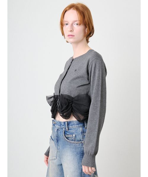 SORIN チュールデコレート カーディガン SORIN（ソリン ）の「Tulle Decorated Cardigan/チュールデコレート