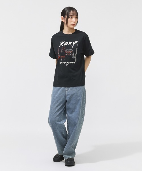ROXY（ロキシー）の「【別注】ロキシー ROXY ROXY MAKE WAVES MOVE MOUNTAINS 限定コラボ（Tシャツ/カットソー・レディース・ブラック/ホワイト・S/XL/M/L）」の4枚目の写真