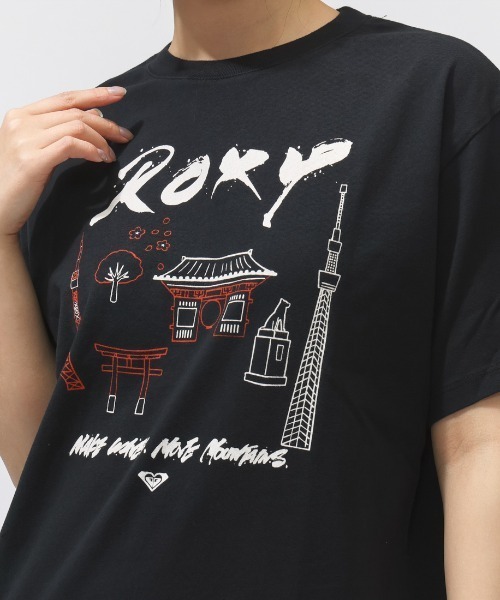 ROXY（ロキシー）の「【別注】ロキシー ROXY ROXY MAKE WAVES MOVE MOUNTAINS 限定コラボ（Tシャツ/カットソー・レディース・ブラック/ホワイト・S/XL/M/L）」の5枚目の写真