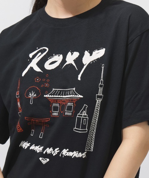 ROXY（ロキシー）の「【別注】ロキシー ROXY ROXY MAKE WAVES MOVE MOUNTAINS 限定コラボ（Tシャツ/カットソー・レディース・ブラック/ホワイト・S/XL/M/L）」の6枚目の写真