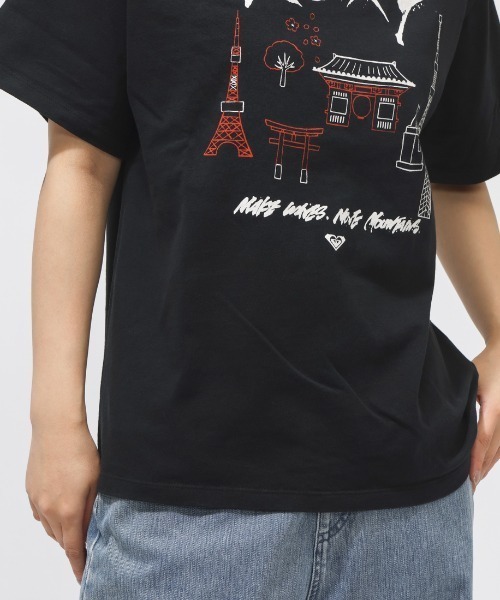 ROXY（ロキシー）の「【別注】ロキシー ROXY ROXY MAKE WAVES MOVE MOUNTAINS 限定コラボ（Tシャツ/カットソー・レディース・ブラック/ホワイト・S/XL/M/L）」の7枚目の写真