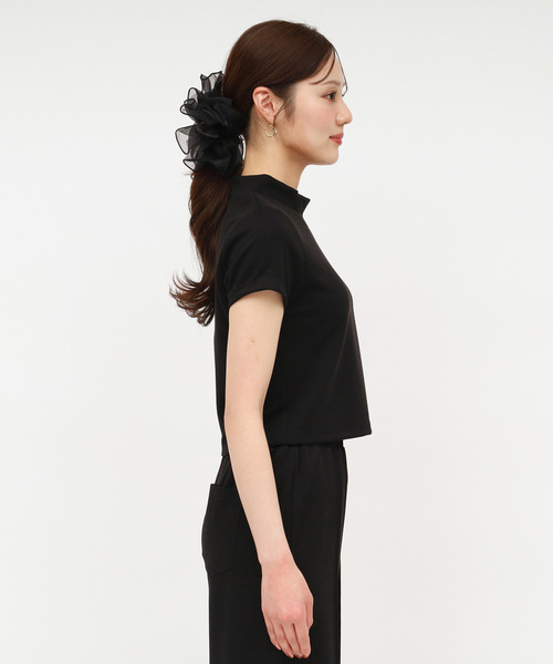 ROYAL PARTY(ロイヤルパーティー)の「半袖プチハイカットトップス(Tシャツ/カットソー・レディース・ブラック/グレー/オフホワイト・FREE)」の8枚目の写真