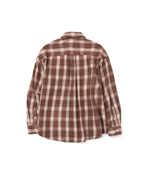 WMC（ダブリューエムシー）の「ペインティングフランネルチェックシャツ_RED（シャツ/ブラウス・メンズ・レッド・L/XL/M）」の2枚目の写真