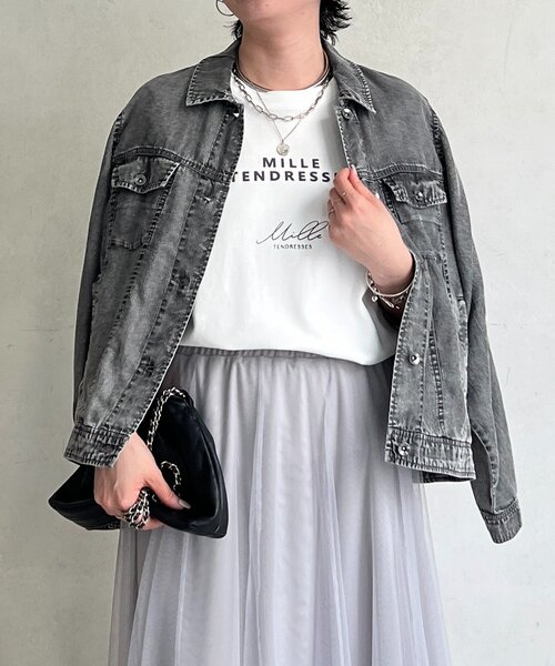 un dix cors（アンディコール）の「パウダーデニムジャケット（ブルゾン・レディース・グレー/サックスブルー/インディゴブルー・FREE）」の21枚目の写真