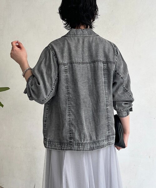 un dix cors（アンディコール）の「パウダーデニムジャケット（ブルゾン・レディース・グレー/サックスブルー/インディゴブルー・FREE）」の22枚目の写真