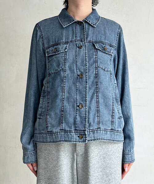 un dix cors（アンディコール）の「パウダーデニムジャケット（ブルゾン・レディース・グレー/サックスブルー/インディゴブルー・FREE）」の4枚目の写真