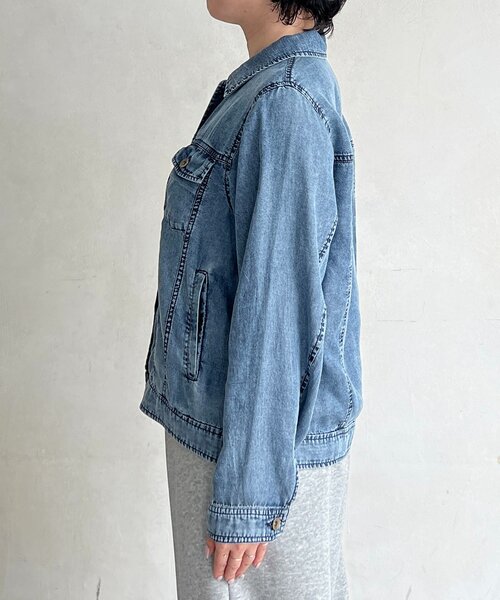 un dix cors（アンディコール）の「パウダーデニムジャケット（ブルゾン・レディース・グレー/サックスブルー/インディゴブルー・FREE）」の5枚目の写真