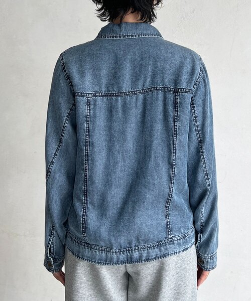 un dix cors（アンディコール）の「パウダーデニムジャケット（ブルゾン・レディース・グレー/サックスブルー/インディゴブルー・FREE）」の6枚目の写真