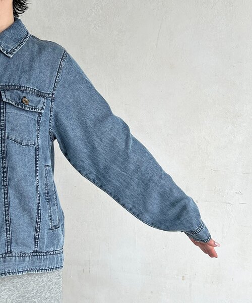 un dix cors（アンディコール）の「パウダーデニムジャケット（ブルゾン・レディース・グレー/サックスブルー/インディゴブルー・FREE）」の8枚目の写真