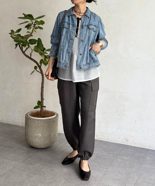 un dix cors（アンディコール）の「パウダーデニムジャケット（ブルゾン・レディース・グレー/サックスブルー/インディゴブルー・FREE）」の15枚目の写真