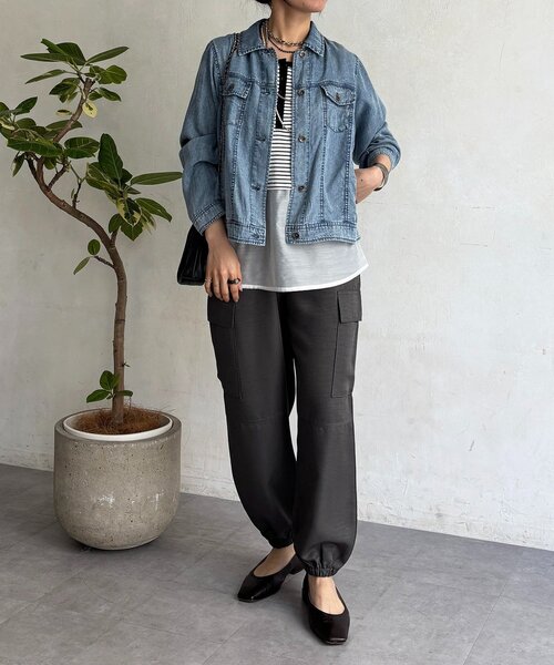 un dix cors（アンディコール）の「パウダーデニムジャケット（ブルゾン・レディース・グレー/サックスブルー/インディゴブルー・FREE）」の17枚目の写真