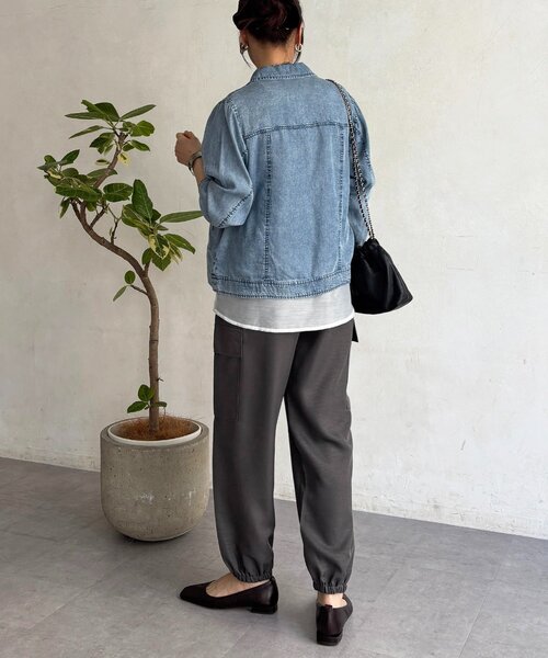 un dix cors（アンディコール）の「パウダーデニムジャケット（ブルゾン・レディース・グレー/サックスブルー/インディゴブルー・FREE）」の18枚目の写真