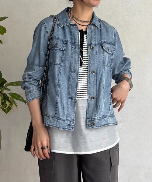 un dix cors（アンディコール）の「パウダーデニムジャケット（ブルゾン・レディース・グレー/サックスブルー/インディゴブルー・FREE）」の20枚目の写真