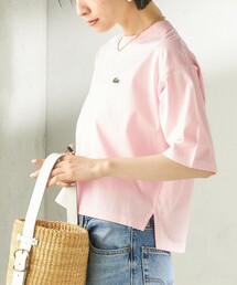 LACOSTE（ラコステ）の「【SHIPS別注】LACOSTE:〈手洗い可能〉五分袖 TEE（Tシャツ/カットソー）」