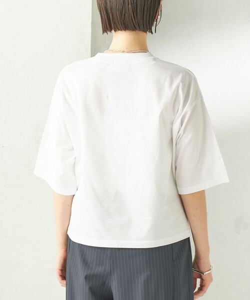 LACOSTE（ラコステ）の「【SHIPS別注】LACOSTE:〈手洗い可能〉五分袖 TEE（Tシャツ/カットソー・レディース・ホワイト/ブラック/ブラウン/ピンク・SMALL/MEDIUM）」の8枚目の写真