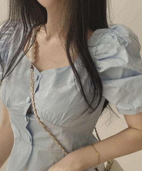 semplice（センプリチェ）の「ブラウス【韓国ファッション】（シャツ/ブラウス・レディース・イエロー/ホワイト/ブラック/ブルー・F）」の12枚目の写真