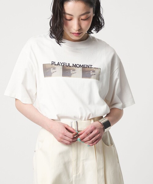 CITEN(シテン)の「<CITEN>フォトT(Tシャツ/カットソー・レディース・ブラック/その他3/その他1・FREE)」の1枚目の写真