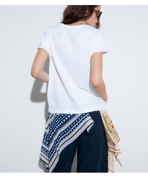 LE CIEL BLEU(ルシェルブルー)の「スカーフディテールSS Tシャツ / Scarf Detail SS T-Shirt(Tシャツ/カットソー・レディース・オフホワイト/ブラック・38/36)」の3枚目の写真