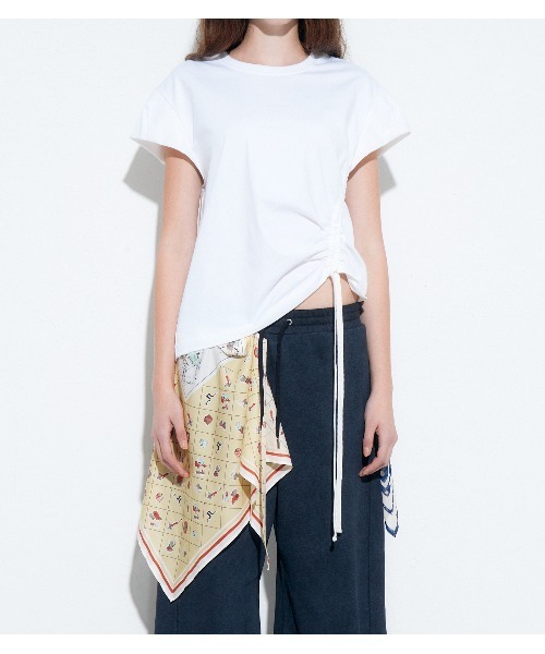 LE CIEL BLEU(ルシェルブルー)の「スカーフディテールSS Tシャツ / Scarf Detail SS T-Shirt(Tシャツ/カットソー・レディース・オフホワイト/ブラック・38/36)」の8枚目の写真
