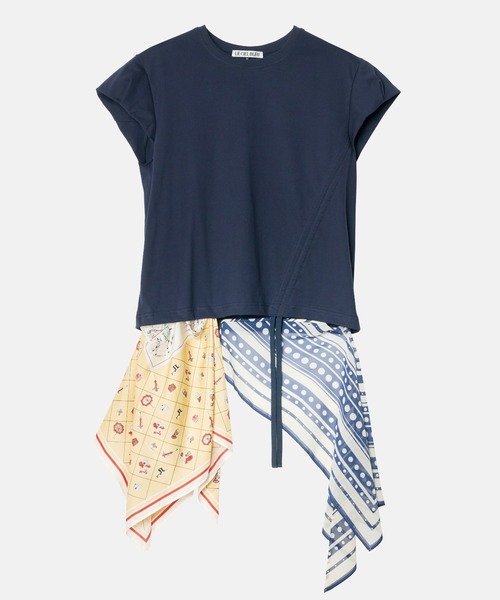 LE CIEL BLEU（ルシェルブルー）の「スカーフディテールSS Tシャツ / Scarf Detail SS T-Shirt（Tシャツ/カットソー・レディース・オフホワイト/ブラック・38/36）」の8枚目の写真