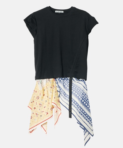 LE CIEL BLEU（ルシェルブルー）の「スカーフディテールSS Tシャツ / Scarf Detail SS T-Shirt（Tシャツ/カットソー・レディース・オフホワイト/ブラック・38/36）」の6枚目の写真