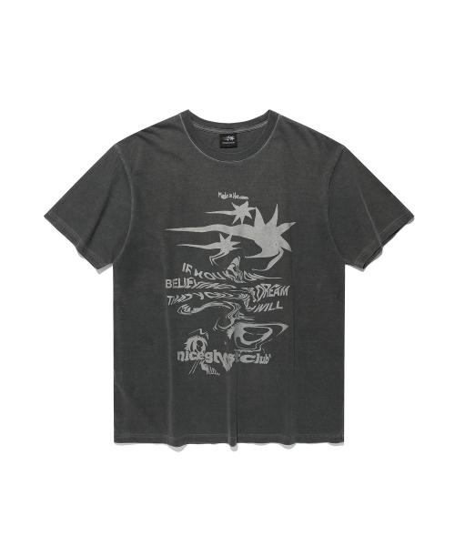 NICE GHOST CLUB（ナイスゴーストクラブ）の「TORNADO LOGO PIGMENT TEE_CHARCOAL(NG2GMUT500A)（Tシャツ/カットソー・レディース・チャコール・SMALL/MEDIUM/LARGE）」の2枚目の写真
